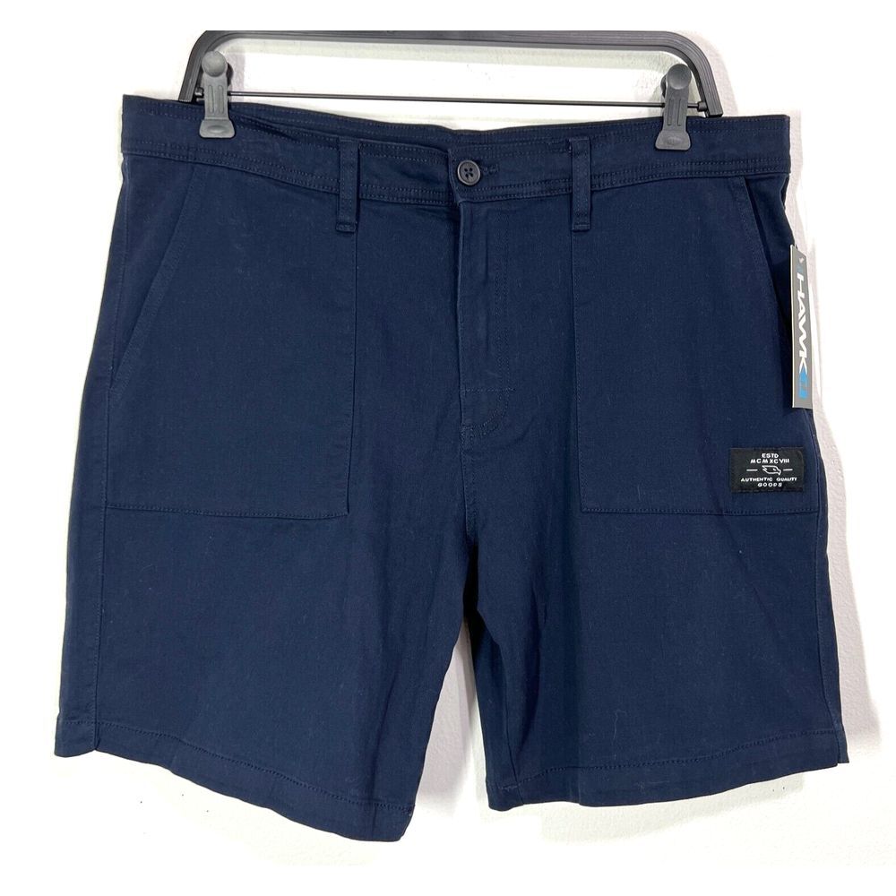 Tony Hawk Short Mens 36 Navy Twill Fixed Street Shorts Pockets Skater‎ HMS3381